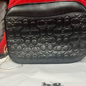 Coach Camera Bag in Signature Embossed Leather